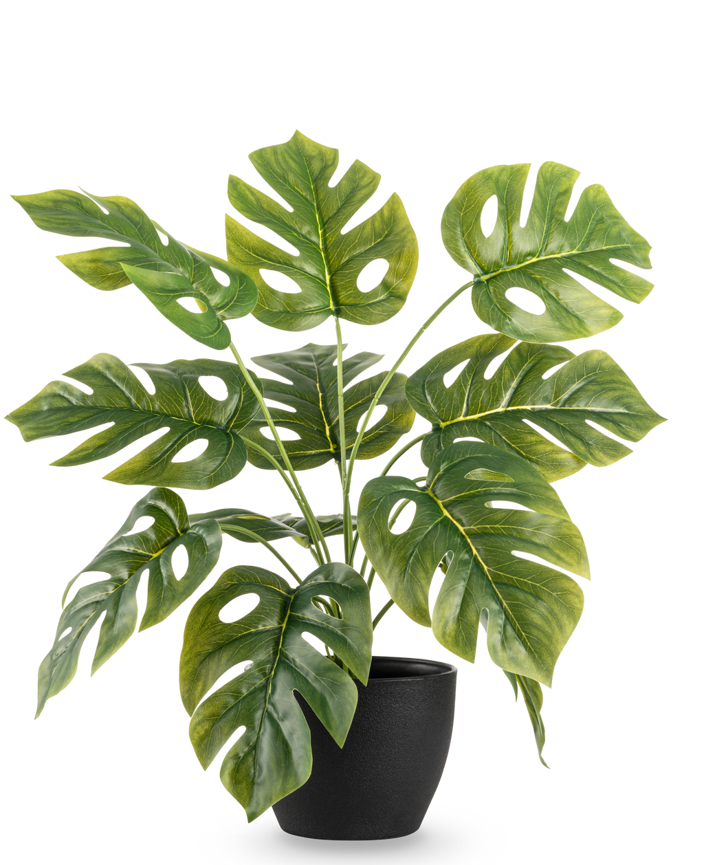 Monstera artificielle 40 cm en pot d'ornement noir