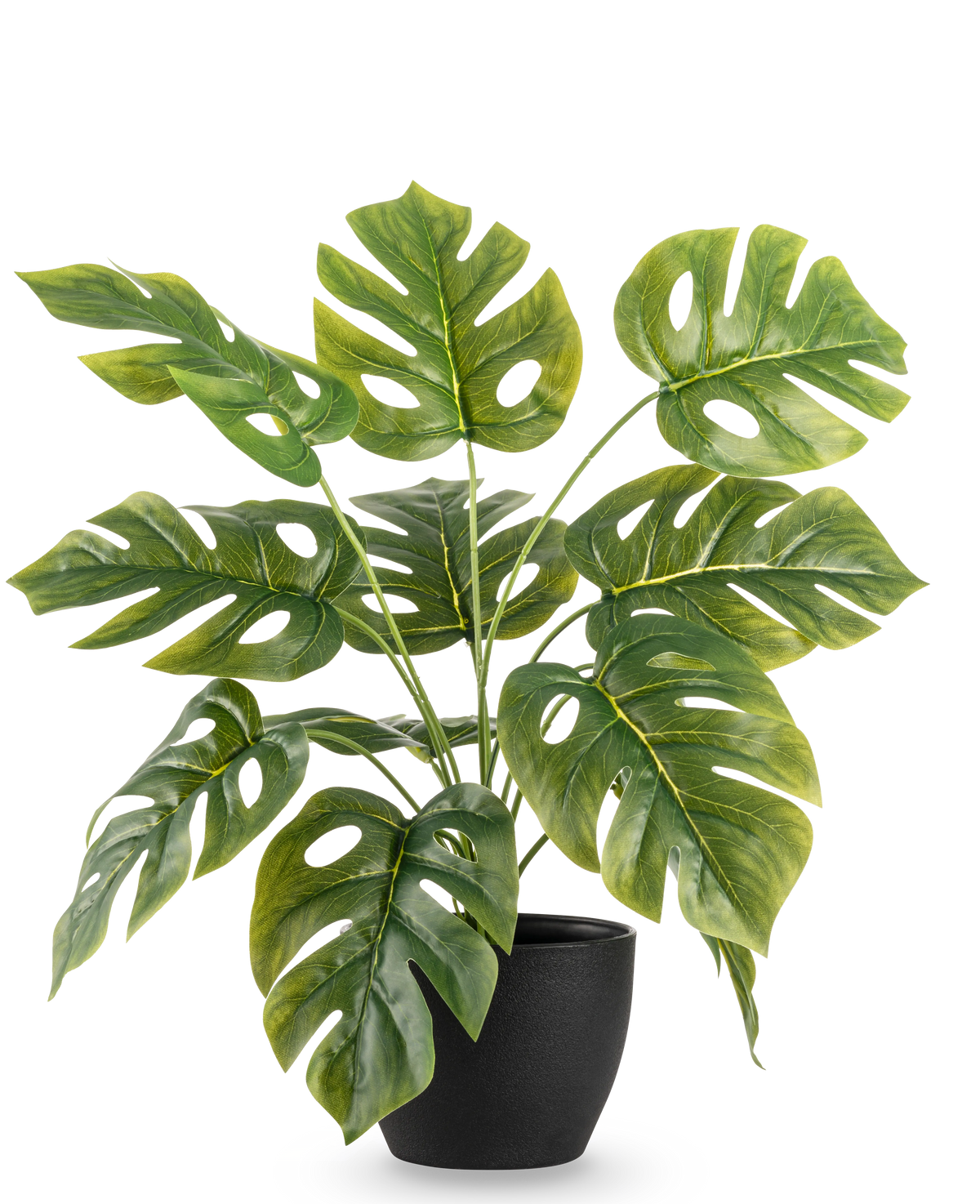 Monstera artificielle 40 cm en pot d'ornement noir