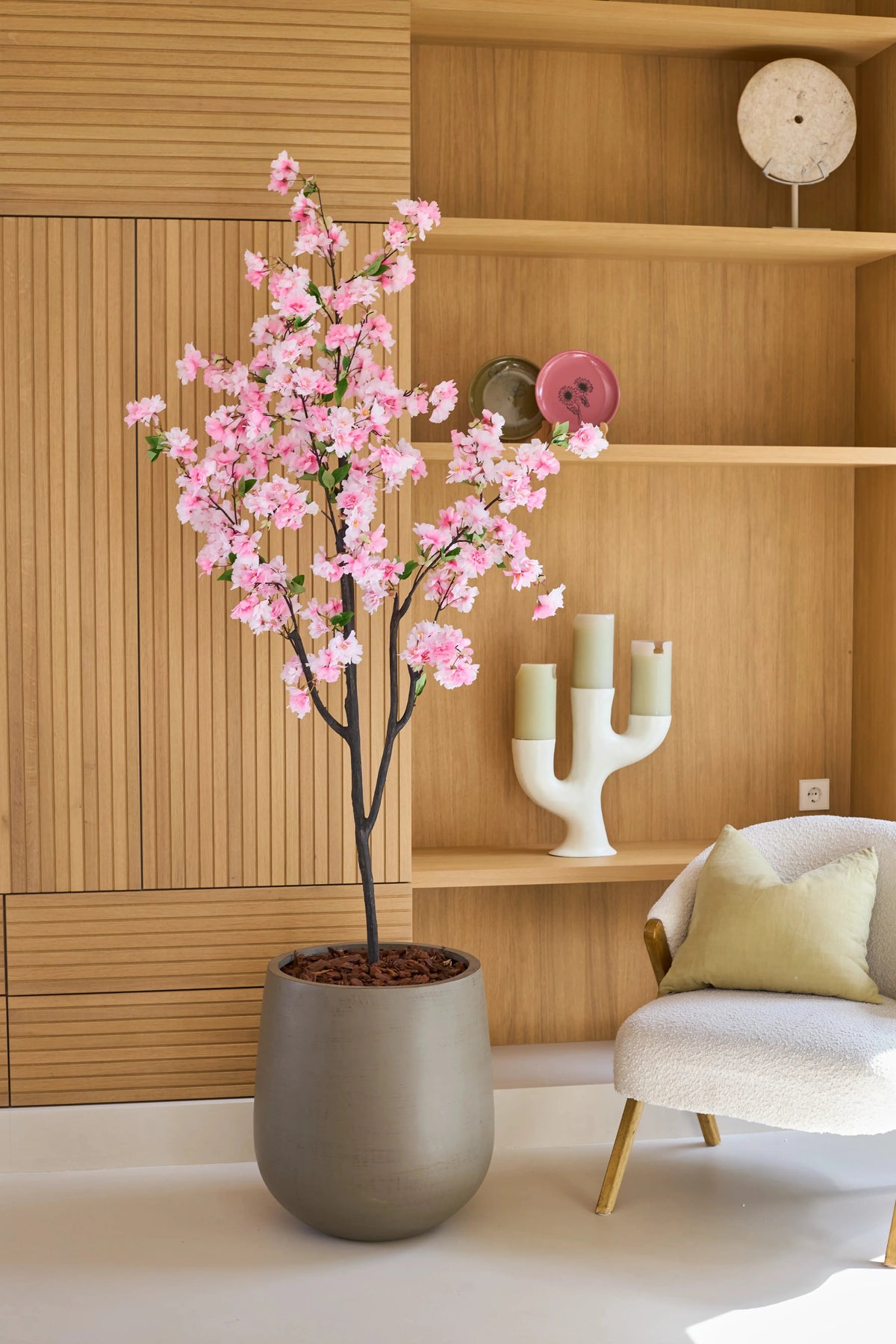 Fleur de cerisier artificielle 180 cm rose