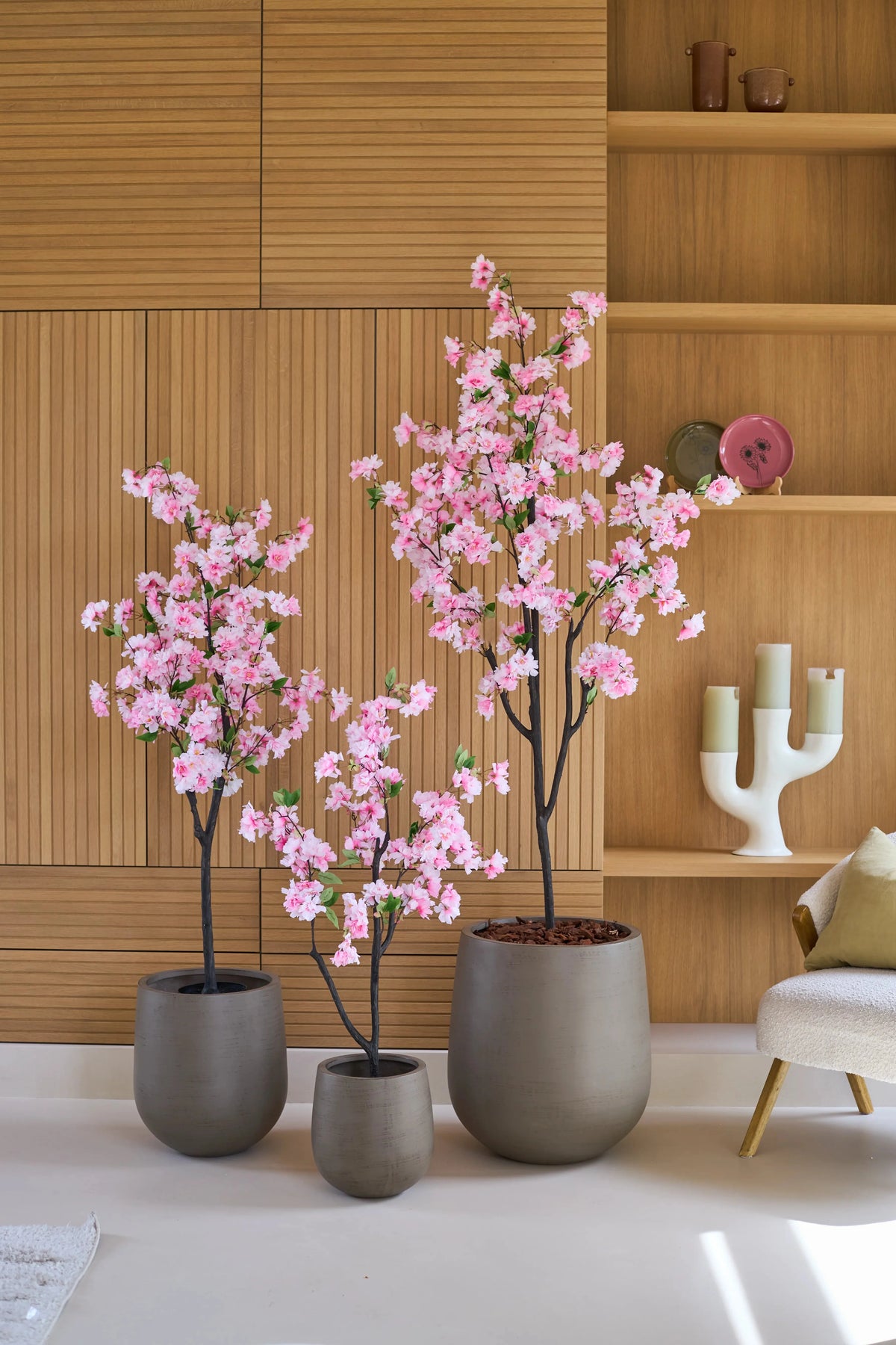 Fleur de cerisier artificielle 180 cm rose