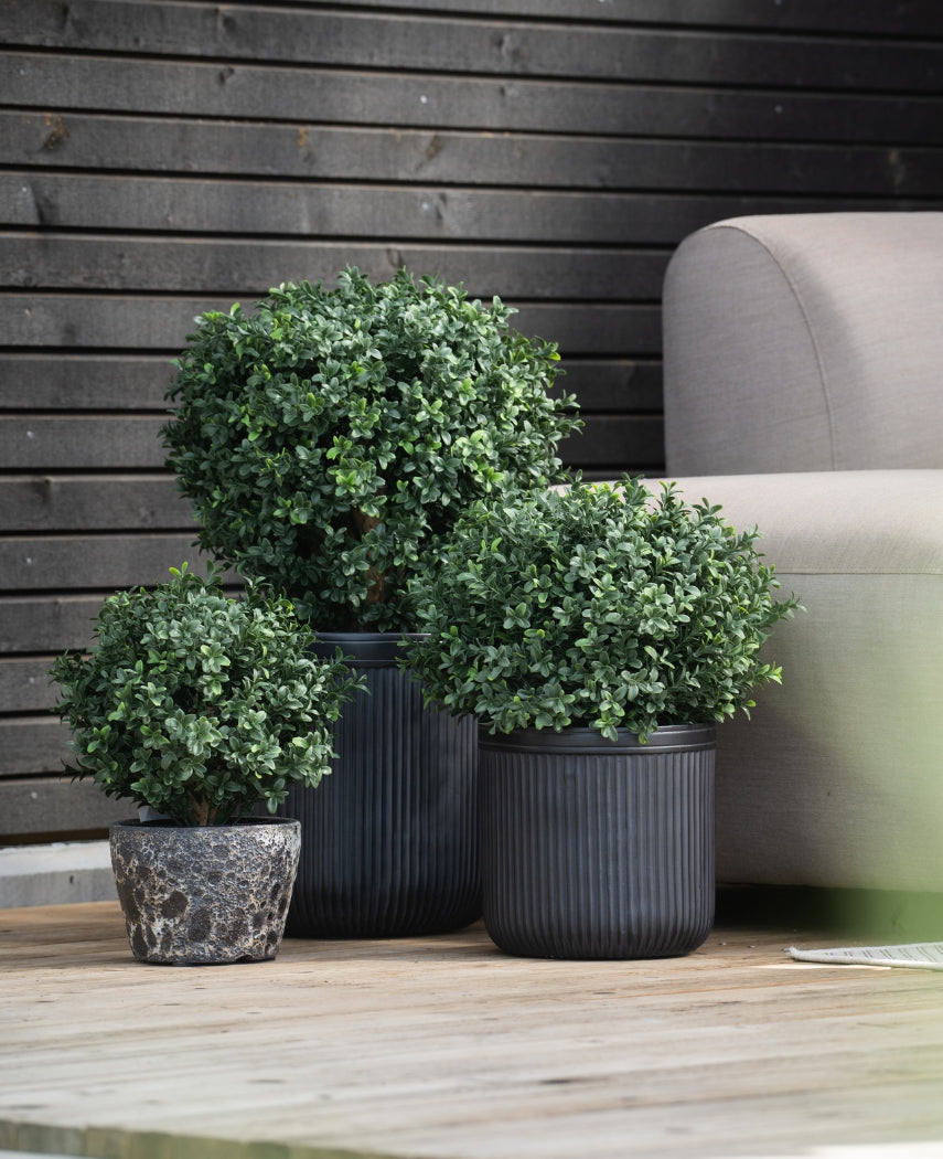 Plante Boule de buis artificiel sur tige d40 cm UV