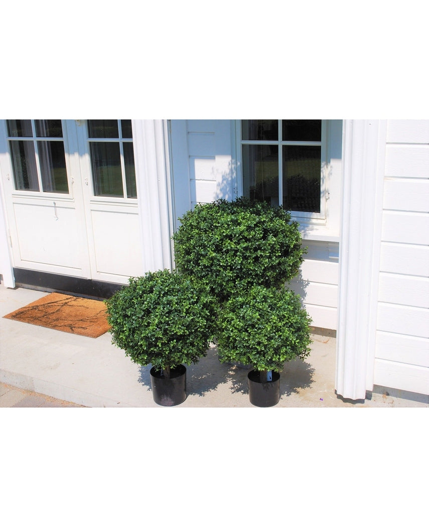 Plante Boule de buis artificiel sur tige d45 cm UV