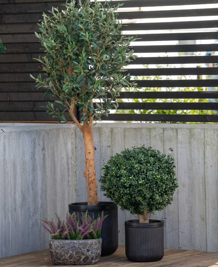 Plante Boule de buis artificiel sur tige d45 cm UV