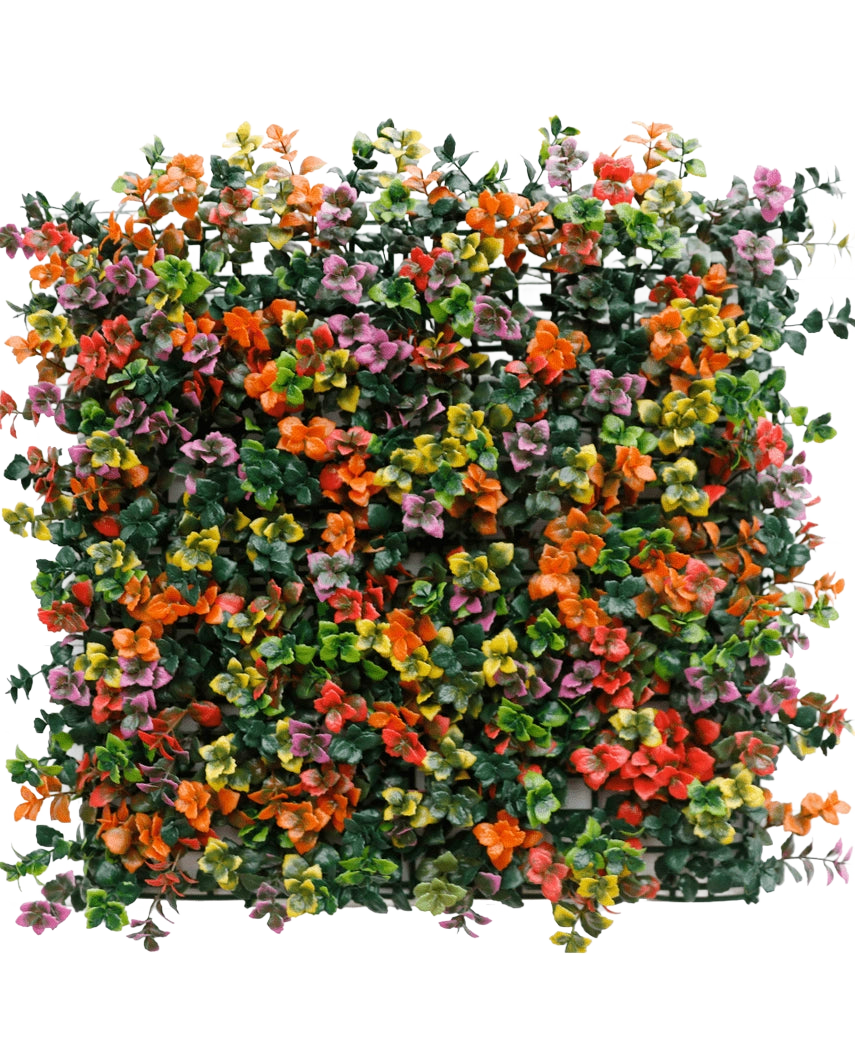 Mur végétal artificiel Pachysandra multicolore 50x50 cm UV